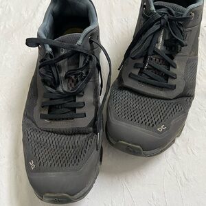 On Running Black and Gray Athletic Shoes with Mesh Upper